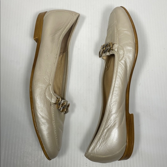 AMALFI by Rangoni OSTE Sand Cream Nappa Loafers Sz 9.5 Leather Italy Embellished - Picture 9 of 12